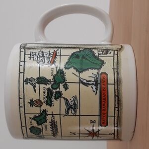 MAP OF HAWAIIAN ISLANDS Mug 10 oz 1996 Island Treasures
